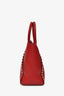 Valentino Red Leather Rockstud Tote with Strap