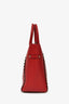 Valentino Red Leather Rockstud Tote with Strap