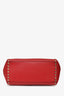 Valentino Red Leather Rockstud Tote with Strap