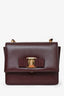 Salvatore Ferragamo Burgundy Leather Vara Bow Crossbody