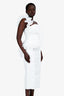 Eliya The Label White One Shoulder Rouched 'Vana' Midi Dress Size XS