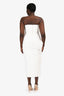 Eliya The Label White One Shoulder Rouched 'Vana' Midi Dress Size L