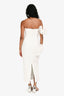 Eliya The Label White One Shoulder Rouched 'Vana' Midi Dress Size S