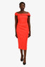 Misha Red Off The Shoulder 'Berna' Midi Dress Size L