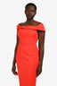 Misha Red Off The Shoulder 'Berna' Midi Dress Size L