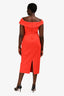 Misha Red Off The Shoulder 'Berna' Midi Dress Size L
