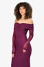 Bardot Purple Ruched 'Artu' Midi Dress Size M