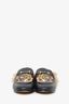 Gucci Black Leather Tiger Embroidered Slip On Fur Loafers Size 37