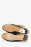 Gucci Black Leather Tiger Embroidered Slip On Fur Loafers Size 37