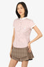 Christian Dior by John Galliano Pink Cotton Monogram No.1 Top Size 8