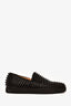 Christian Louboutin Black Leather Studded Slip On Sneaker Size 41