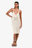 Acne Studios Cream Cotton Open Knit Mini Dress Size XS