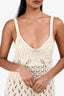 Acne Studios Cream Cotton Open Knit Mini Dress Size XS