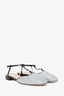 Gucci Silver Double G Glitter Ballet Slingback Flats Size 38