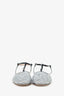 Gucci Silver Double G Glitter Ballet Slingback Flats Size 38