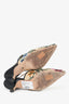 Christian Dior Beige Petites Fleurs Embroidered J'adior Straw Slingback Pumps Size 38