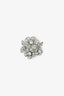 Pre-Loved Chanel™ Silver Tone Crystal Floral CC Brooch