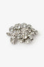 Pre-Loved Chanel™ Silver Tone Crystal Floral CC Brooch
