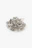 Pre-Loved Chanel™ Silver Tone Crystal Floral CC Brooch