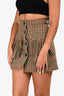 Miu Miu 2018 Brown Wool Houndstooth Fringe Skirt Size 36