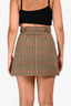 Miu Miu 2018 Brown Wool Houndstooth Fringe Skirt Size 36