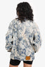 Louis Vuitton 2022 Blue Distressed Denim Floral Tapestry Denim Jacket Size 50 Mens