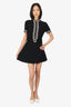 Gucci Black Wool Collared G Belted A-Line Mini Dress Size 42