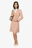 Weekend Max Mara Pink Plead Wool Jacket with Mini Skirt Set Size 2/4