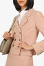 Weekend Max Mara Pink Plead Wool Jacket with Mini Skirt Set Size 2/4