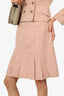 Weekend Max Mara Pink Plead Wool Jacket with Mini Skirt Set Size 2/4