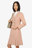 Weekend Max Mara Pink Plead Wool Jacket with Mini Skirt Set Size 2/4