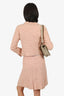 Weekend Max Mara Pink Plead Wool Jacket with Mini Skirt Set Size 2/4