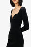 Christopher Kane Black Glitter Velvet Sweetheart Dress Size 2
