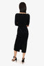 Christopher Kane Black Glitter Velvet Sweetheart Dress Size 2