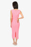 Alex Perry Pink Neon Crepe Midi Dress Size 8