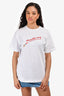Alexander Wang White Cotton Lipstick Print T-Shirt Size XS