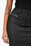 7 For All Mankind Black Coated Denim Fitted Skirt Size 25