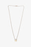 Gucci Sterling Silver Square Trademark Pendant Necklace