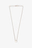 Gucci Sterling Silver Square Trademark Pendant Necklace