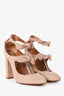 Aquazzura Beige Suede Double Bow Rounded Heels Size 37.5