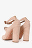 Aquazzura Beige Suede Double Bow Rounded Heels Size 37.5