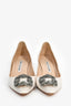 Monolo Blahnik White Satin Hangisi 50 Heels Size 36.5 (As Is)
