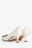 Monolo Blahnik White Satin Hangisi 50 Heels Size 36.5 (As Is)