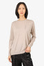 Brunello Cucinelli Beige Cashmere/Silk Beaded Pocket Sweater Size S