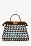 Fendi 2023 Brown/Blue Small Shearling Peekaboo With Strap