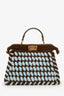Fendi 2023 Brown/Blue Small Shearling Peekaboo With Strap