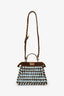 Fendi 2023 Brown/Blue Small Shearling Peekaboo With Strap