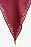 Pre-Loved Chanel™ Burgundy Silk Interlocking CC Logo Scarf