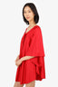 Balenciaga Red Tie Oversized Dolman Sleeve Top Size 38