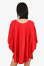 Balenciaga Red Tie Oversized Dolman Sleeve Top Size 38